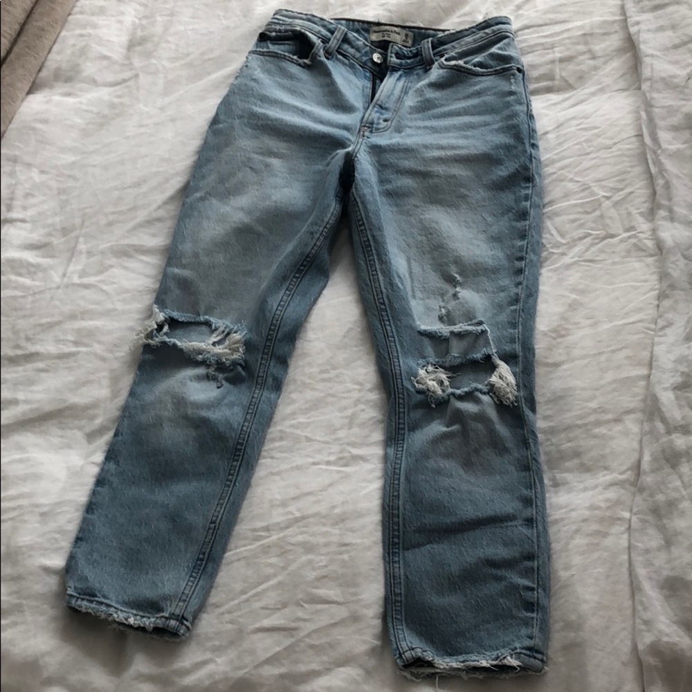 Abercrombie distressed mom jeans